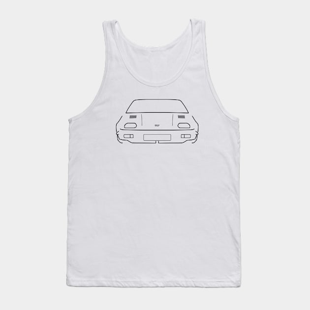 Triumph TR7 1970s classic British sports car black outline graphic Tank Top by soitwouldseem